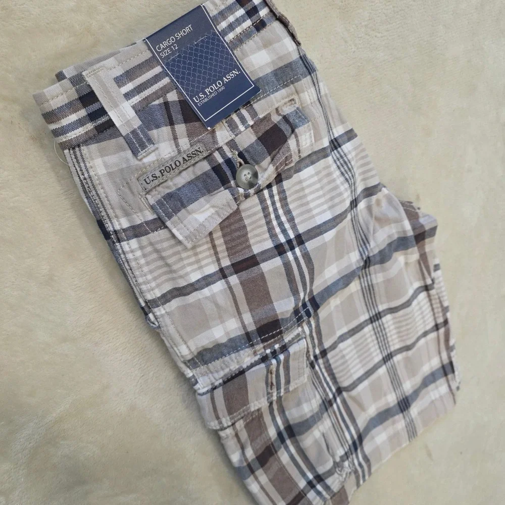 U.S. Polo Assn. Boys Plaid Cargo Shorts Size 12 NWT - Picture 9 of 9